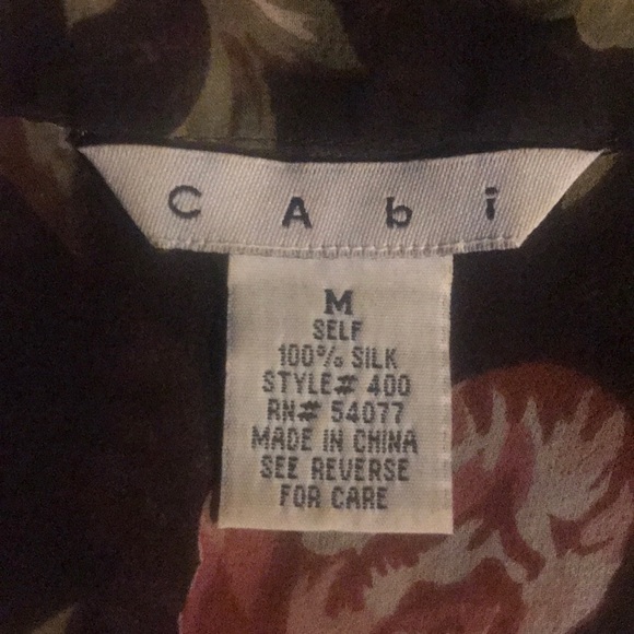 CAbi Silk Rose Blouse Sz Medium - Picture 5 of 5
